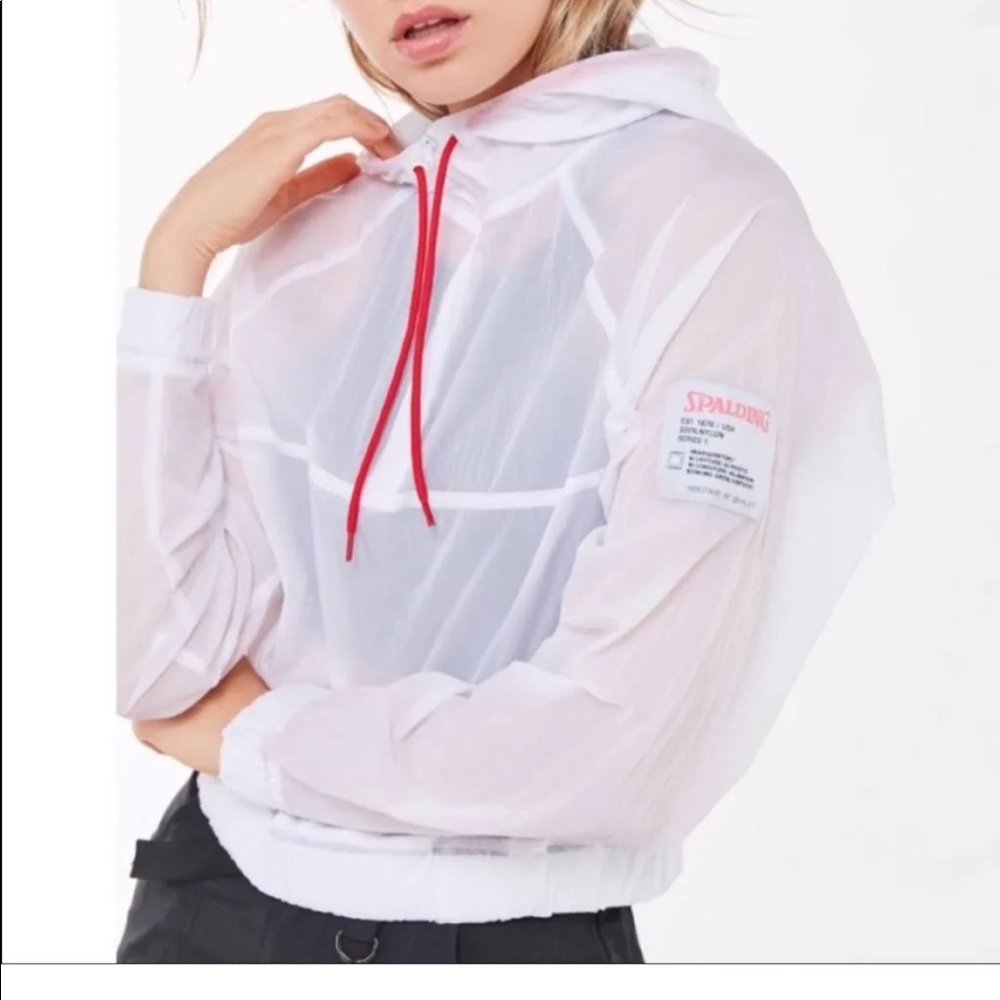 New Spalding Semi-sheer Crop Windbreaker
